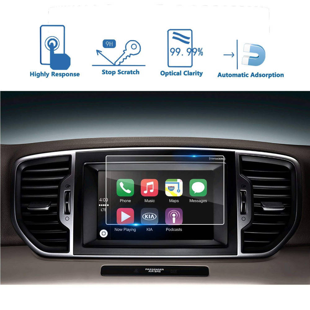 

Защитное стекло для экрана мультимедиа (монитор,панель приборов) Kia Sportage QL, Черный