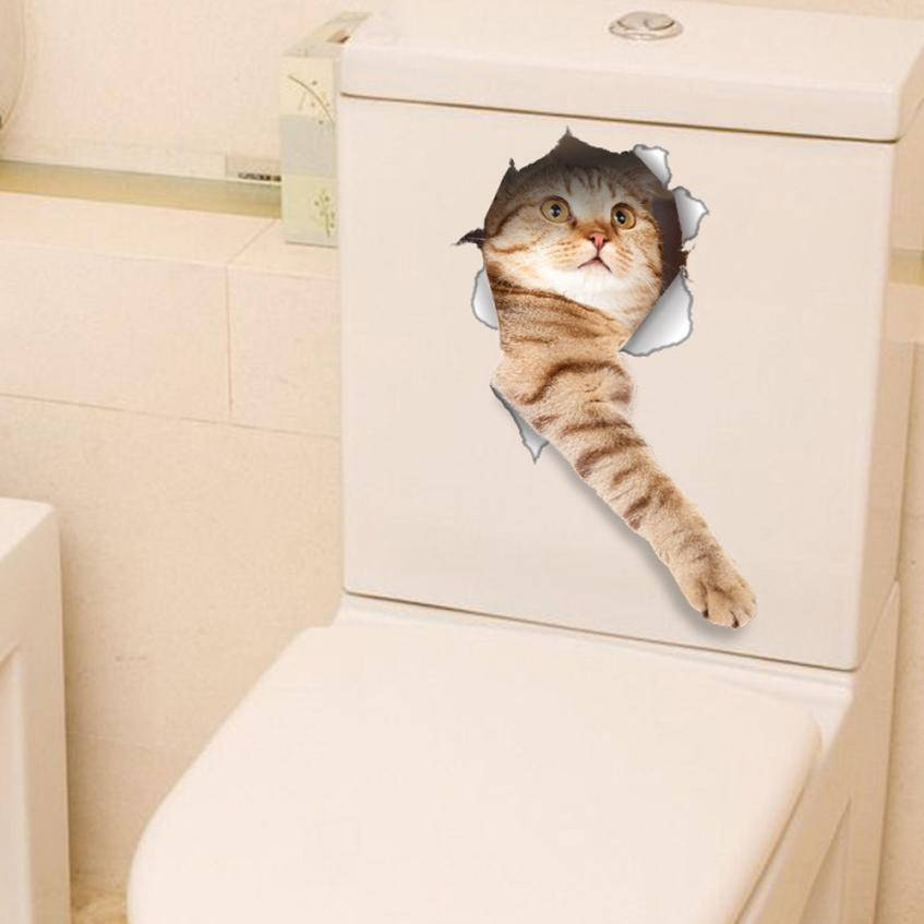 

Наклейка стикер WC кот на унитаз,дверь 19см*35см