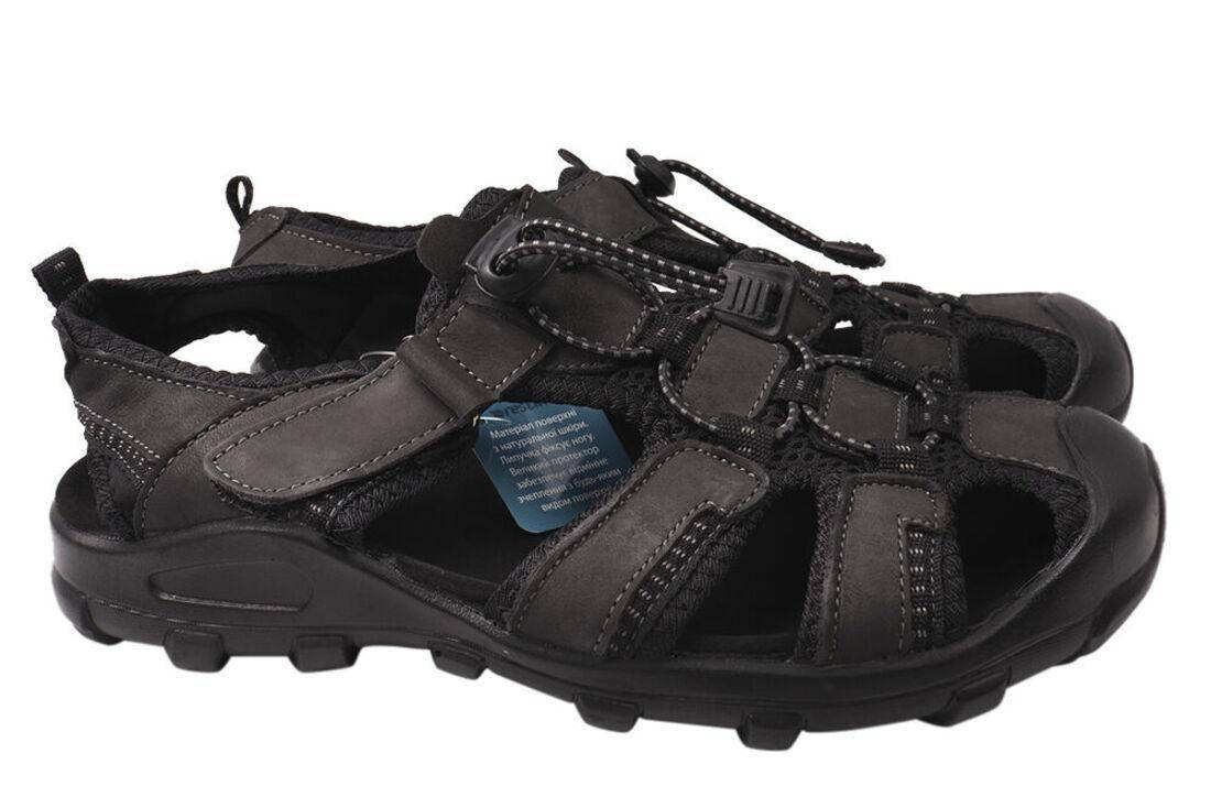 

Босоножки мужские из натуральной кожи, на низком ходу, цвет черный, Restime