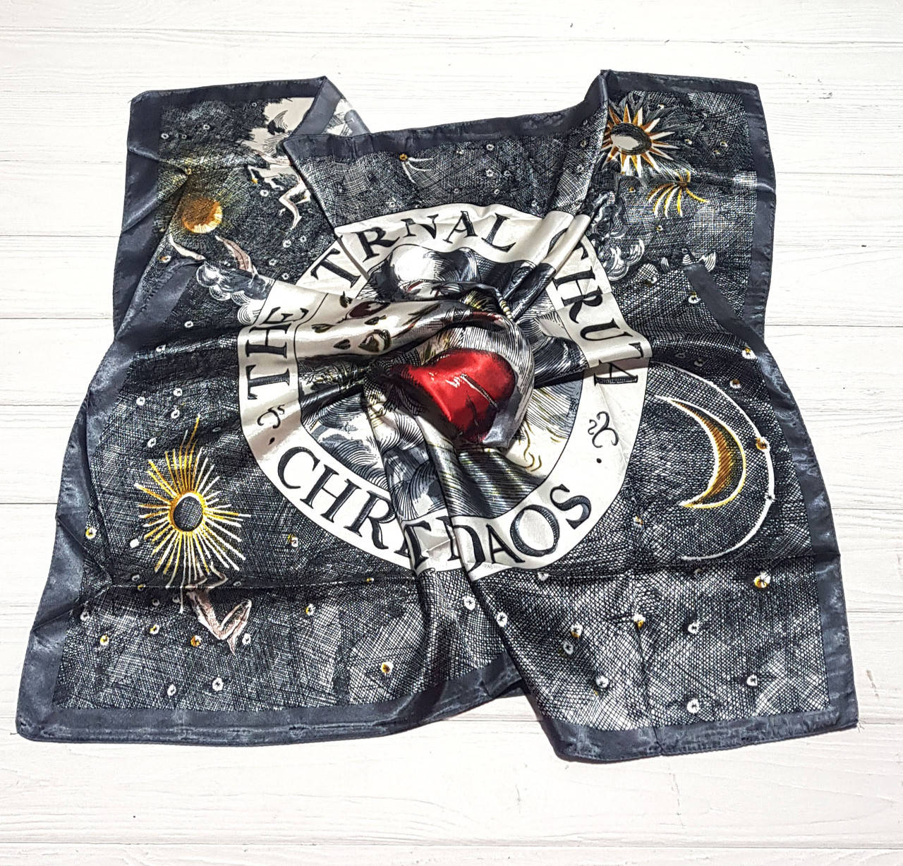 

Платок модный средний весенний осенний шелковый бренды Кристиана, Серый