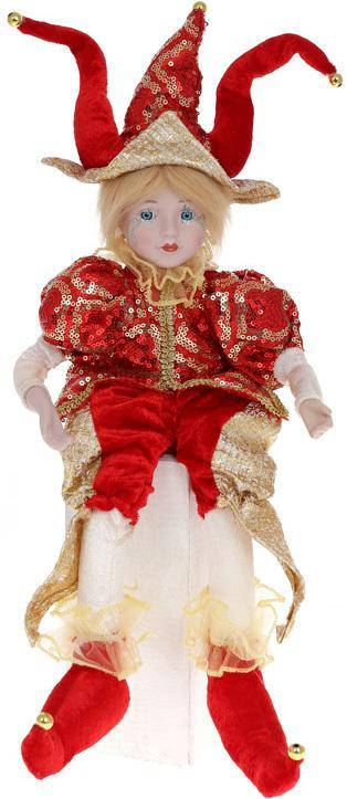 

Фигура музыкальная "Арлекин" 43см, красный с золотом, с функцией движения