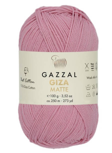 

Gazzal Giza Matte (Газзал Гиза Матте) 5596 розовый (Пряжа хлопок, нитки для вязания)