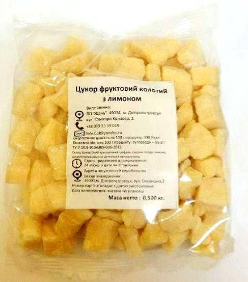 

Сахар фруктовый колотый с лимоном, 0,5 кг