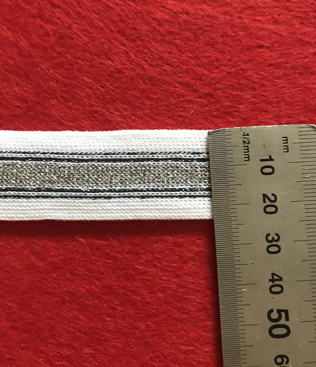 

Лампасная лента Тесьма лампасная трикотажная, Белый