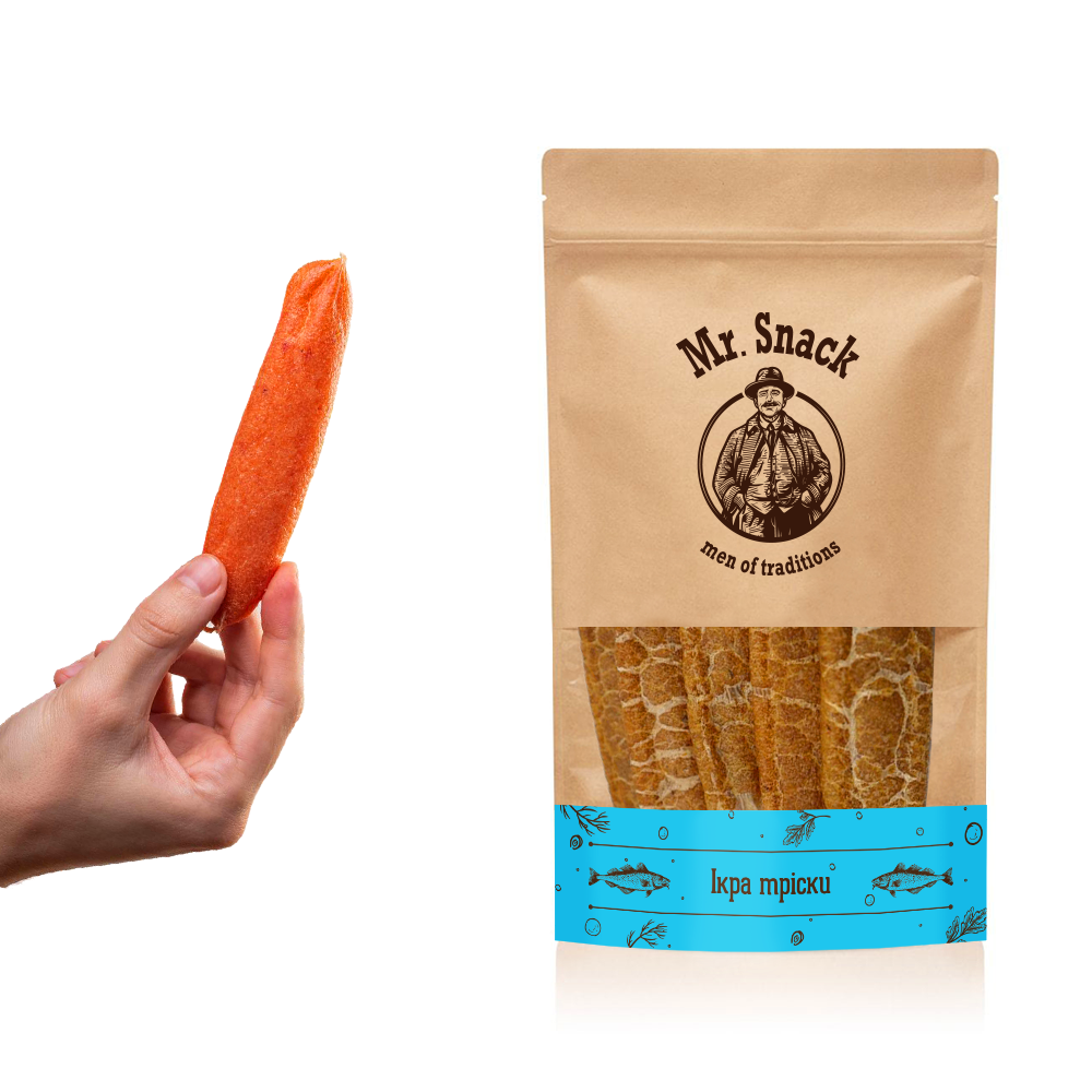 

Рыбный снек MrSnack икра трески сушено-вяленая 1 кг