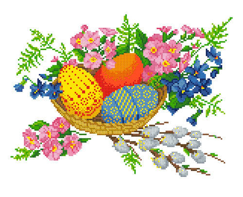 

ХВГ-031. Схема для вишивки бісером Великодній рушничок.