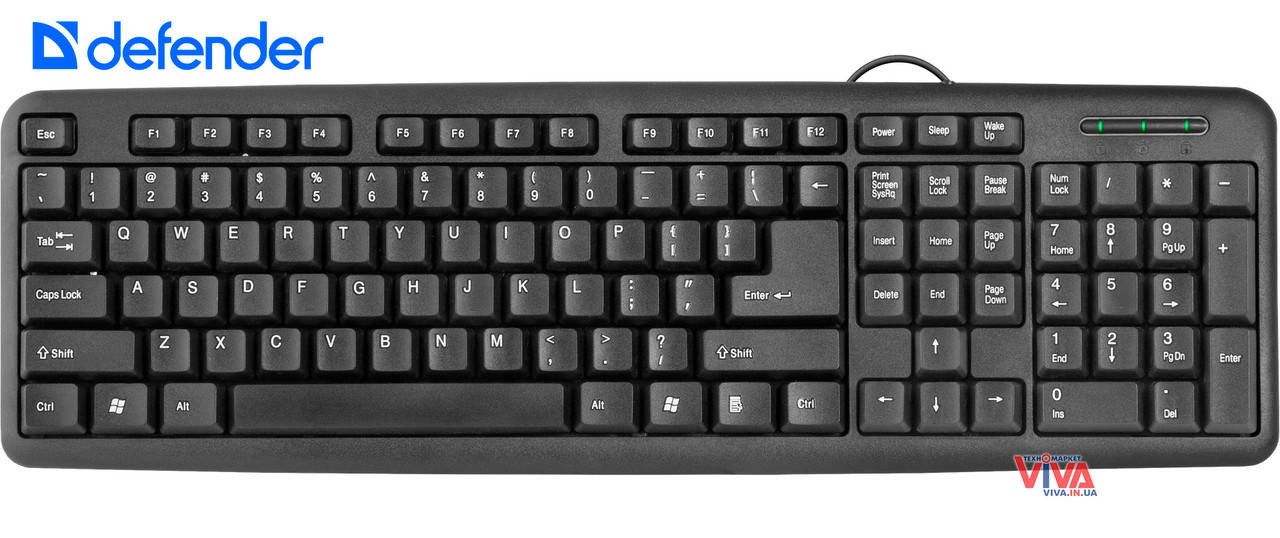 

Клавиатура Defender #1 HB-420 USB Black (45420), Черный