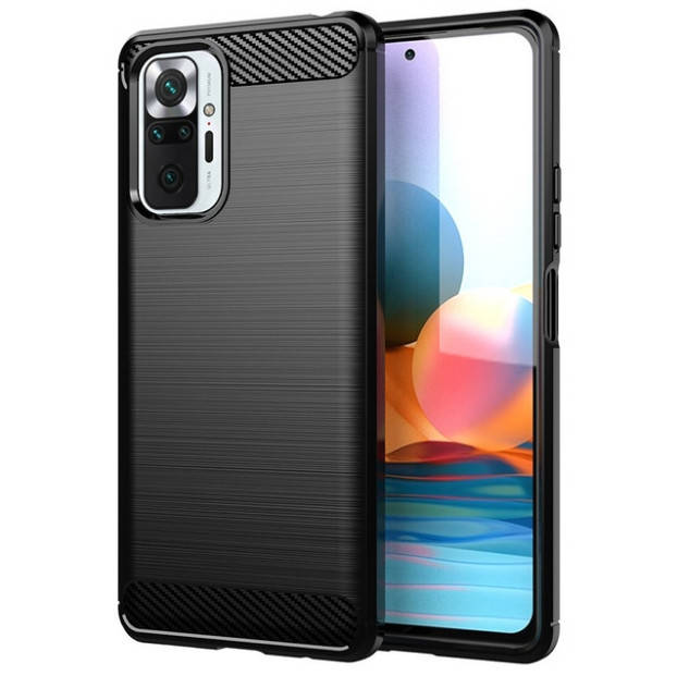 

Противоударный чехол для Xiaomi Redmi Note 10 Pro | Rugged Carbon | черный