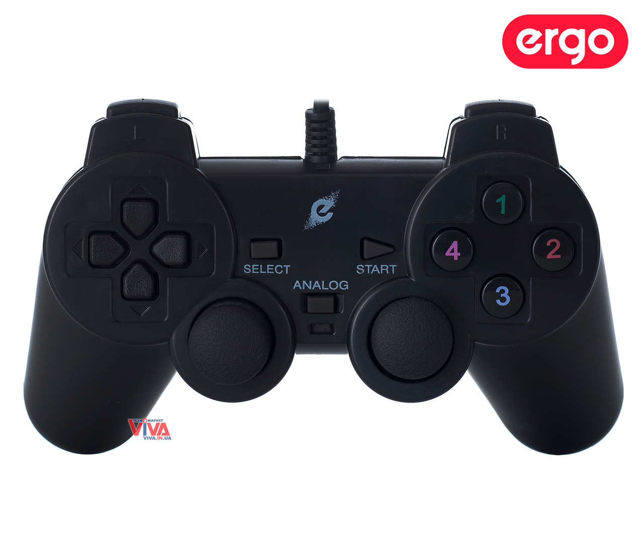 

Геймпад ERGO GP-100 USB Black, Черный