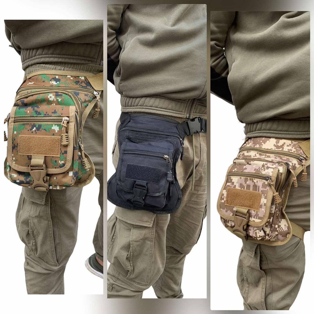 

Сумка тактическая на ногу с карманами на молнии и регулируемыми ремнями Panda, Хаки