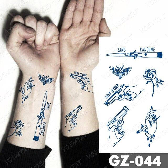 

Juice Флеш тату. 18*11 см. Временная. Переводная. Набор, Криминальные, Тюремные, Оружие, Пистолеты, Ножи,