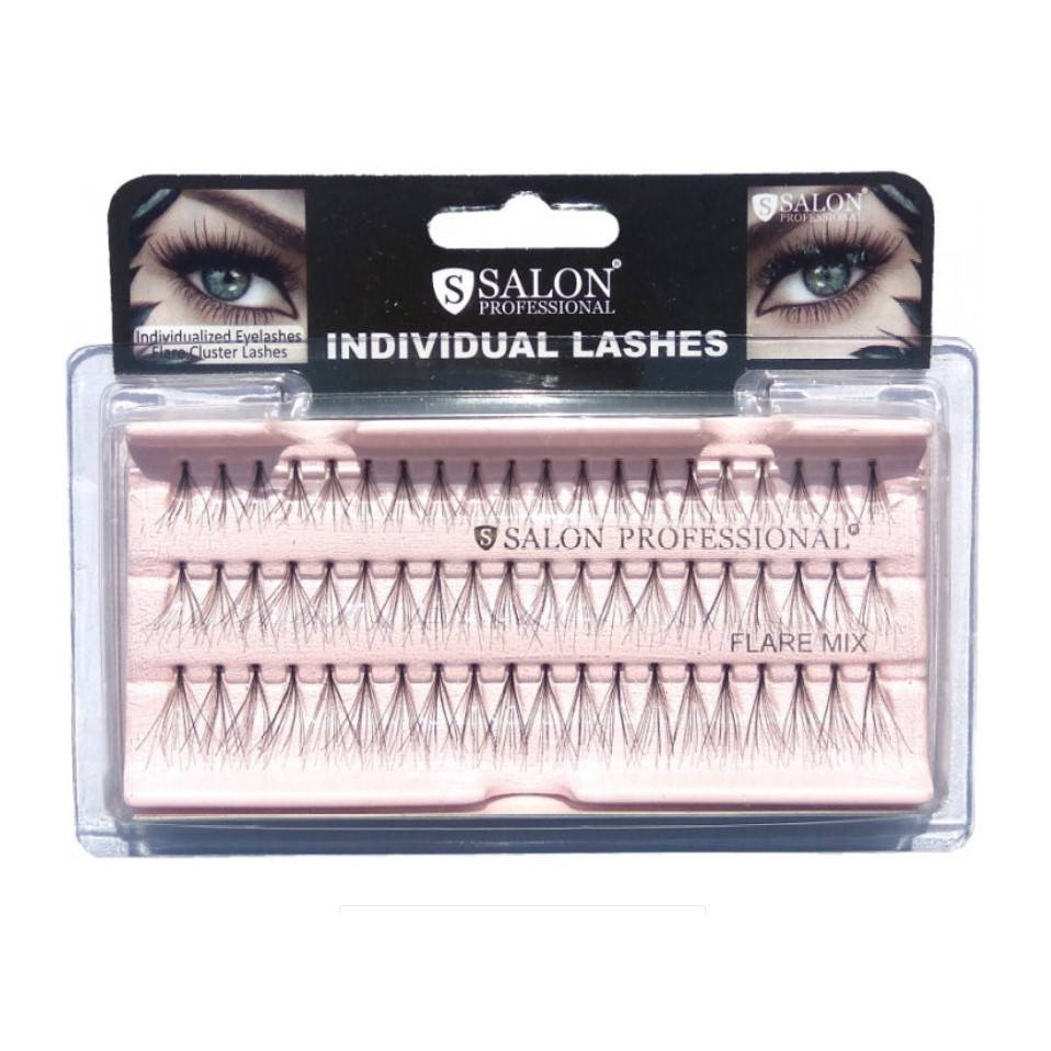 

Пучковые ресницы Salon Professional, flare mix, черные