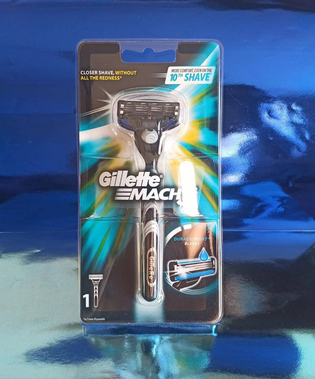

Станок для бритья Gillette Mach3 + 1 сменный картридж, Синий