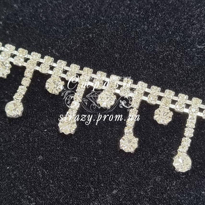 

Цепочка - бахрома ss12 Crystal, 1м. (высота 2,5 см)