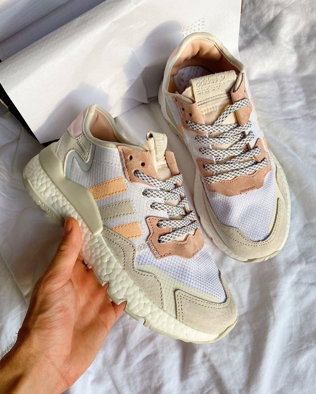 

Женские кроссовки Adidas Nite Jogger Белые Текстиль, Белый