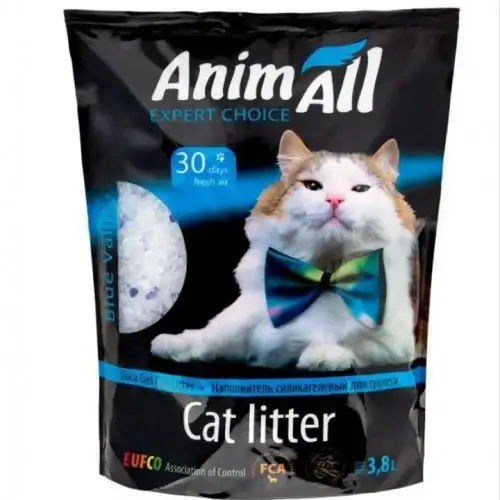 

Силікагелевий наповнювач AnimAll Кристали аквамарину, для котів, 3.8 л (1.6 кг) Туалеты, наполнители и