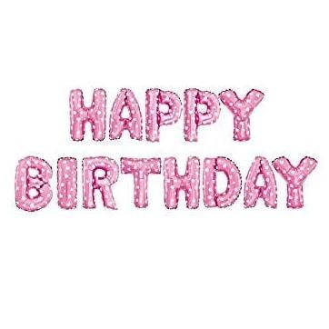 

Фольгированные надувные шары HAPPY BIRTHDAY | Розовый с сердечками