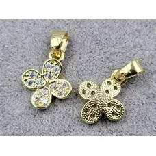 

Подвеска d-14х6мм с фианитами лимонное золото ( гипоаллергенный сплав)