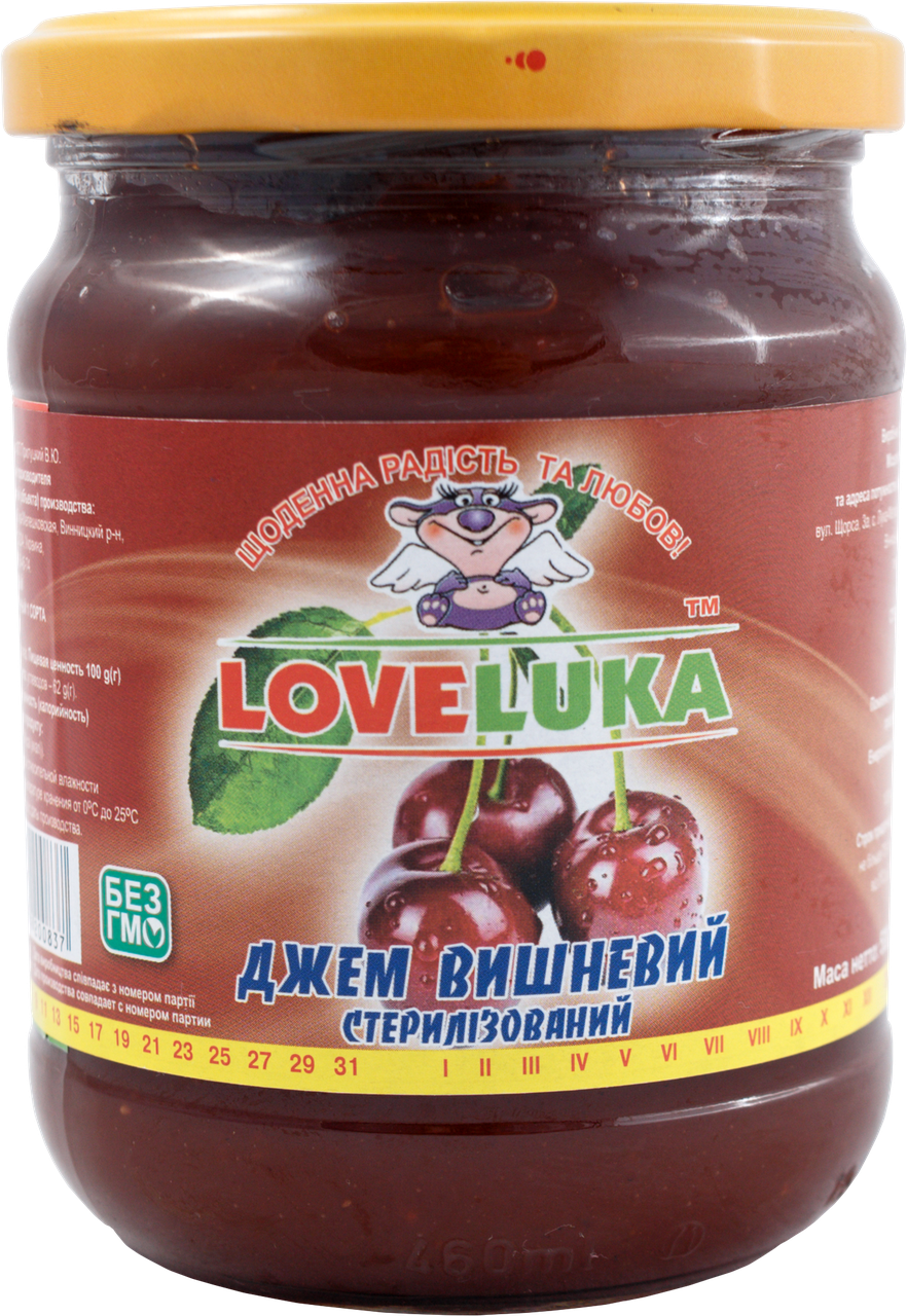 

Джем вишневый стерилизованный, с/б 0,530 кг LOVELUKA