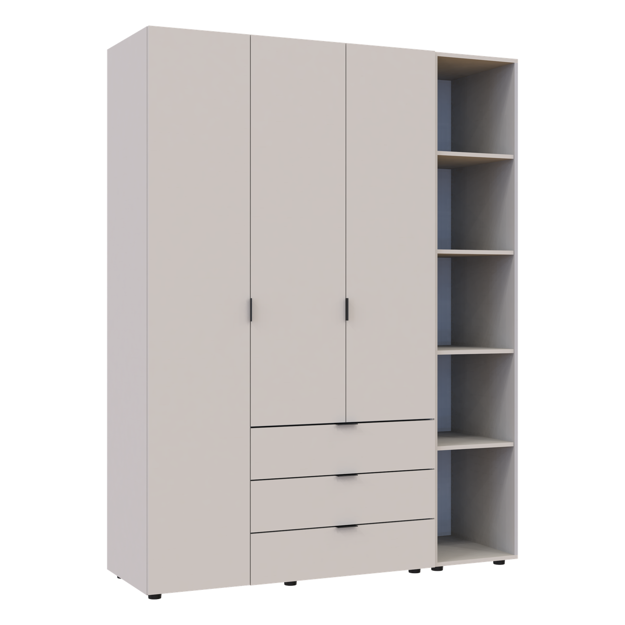 Розпашна Шафа для одягу Doros Гелар з Етажеркою Кашемір 3 ДСП 154.4х49.5х203.4 (80737645) 4