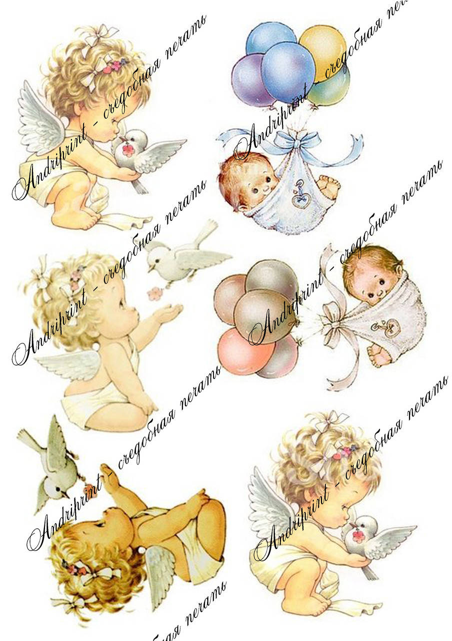 

Съедобная картинка "Ангел, девочка" сахарная и вафельная картинка а4