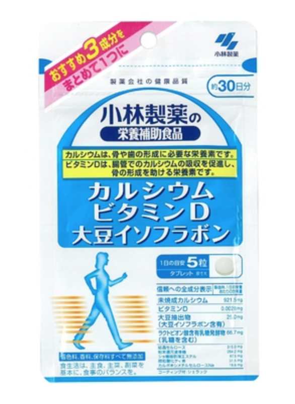 

Витаминный комплекс Кальций, витамин D, соевые изофлавоны, Kobayashi, курс 30 дней