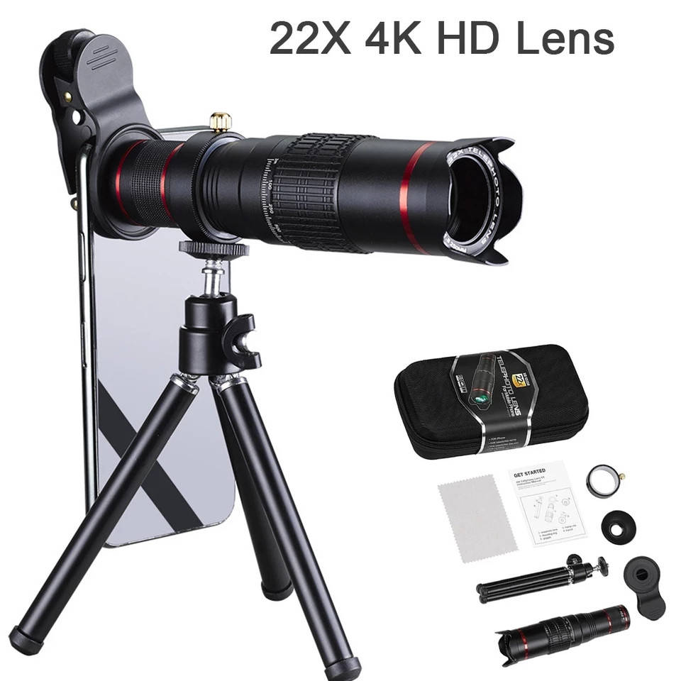 

Монокуляр с креплением для телефона Telephoto Premium Lens 4K HD 22x