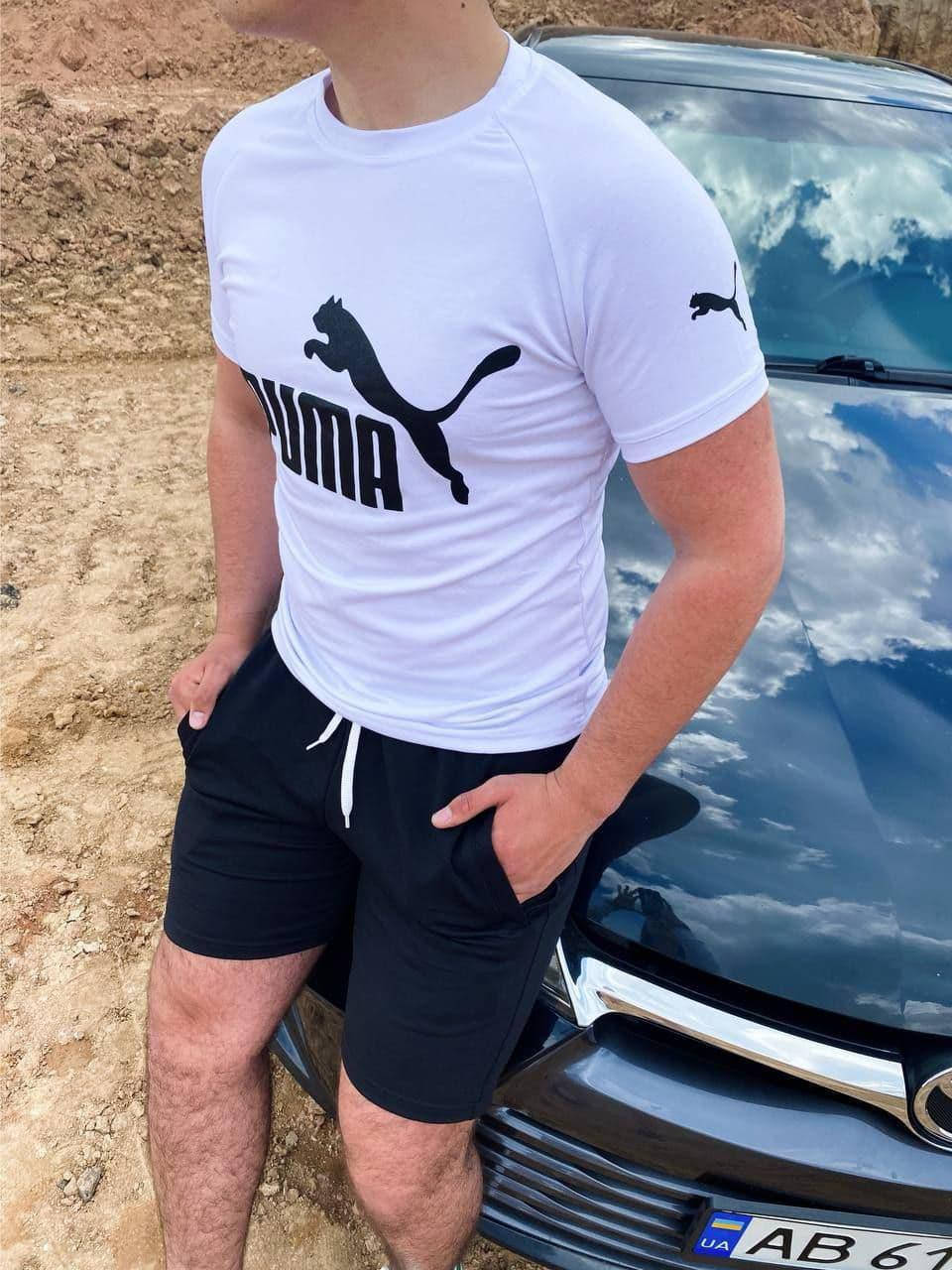 

Мужской летний костюм Puma Белый-черный, M