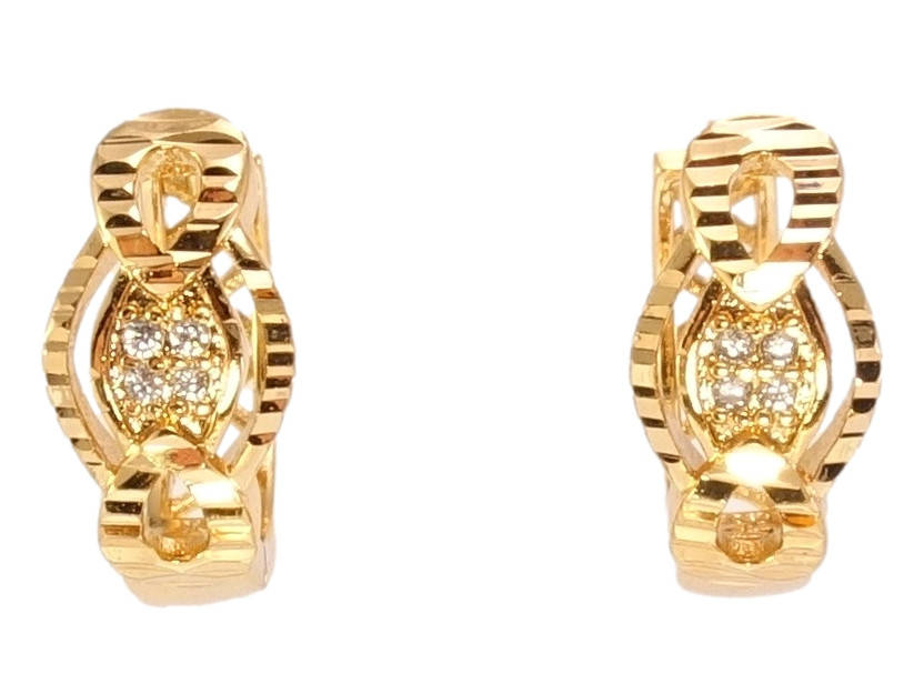 

Серьги Xuping Позолота 18K колечки "Декоративный орнамент с цирконием"
