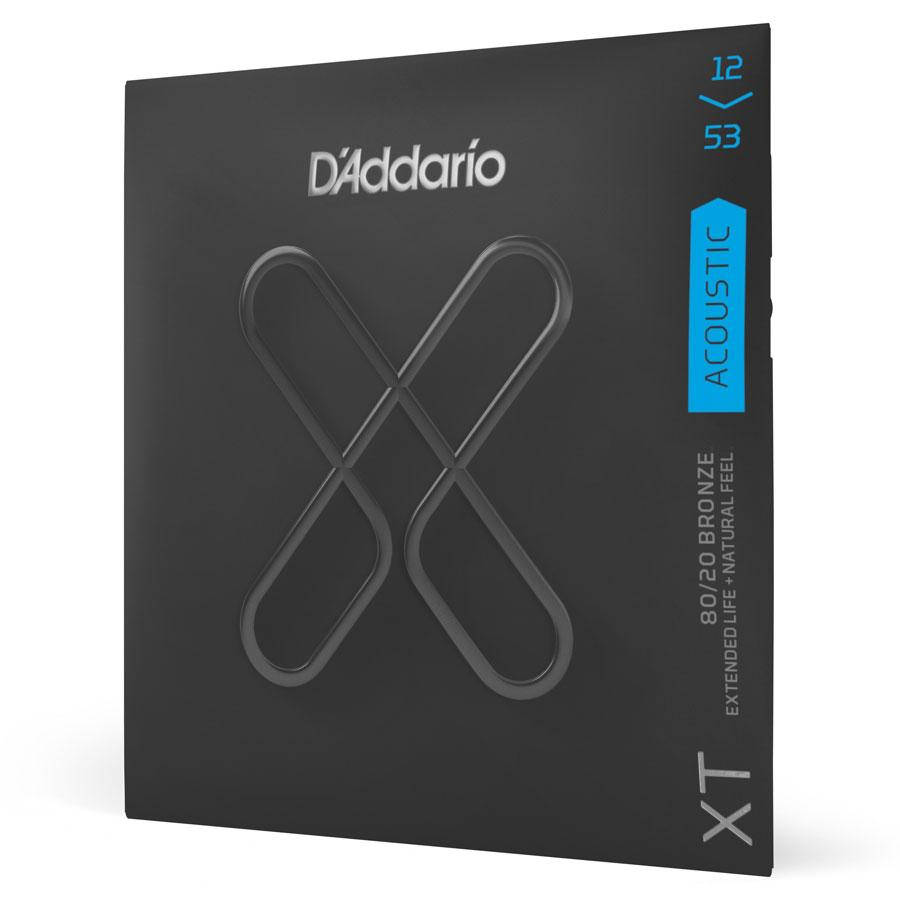 

Струны для акустической гитары D`ADDARIO XTABR1253 XT 8020 Bronze Light 12-53