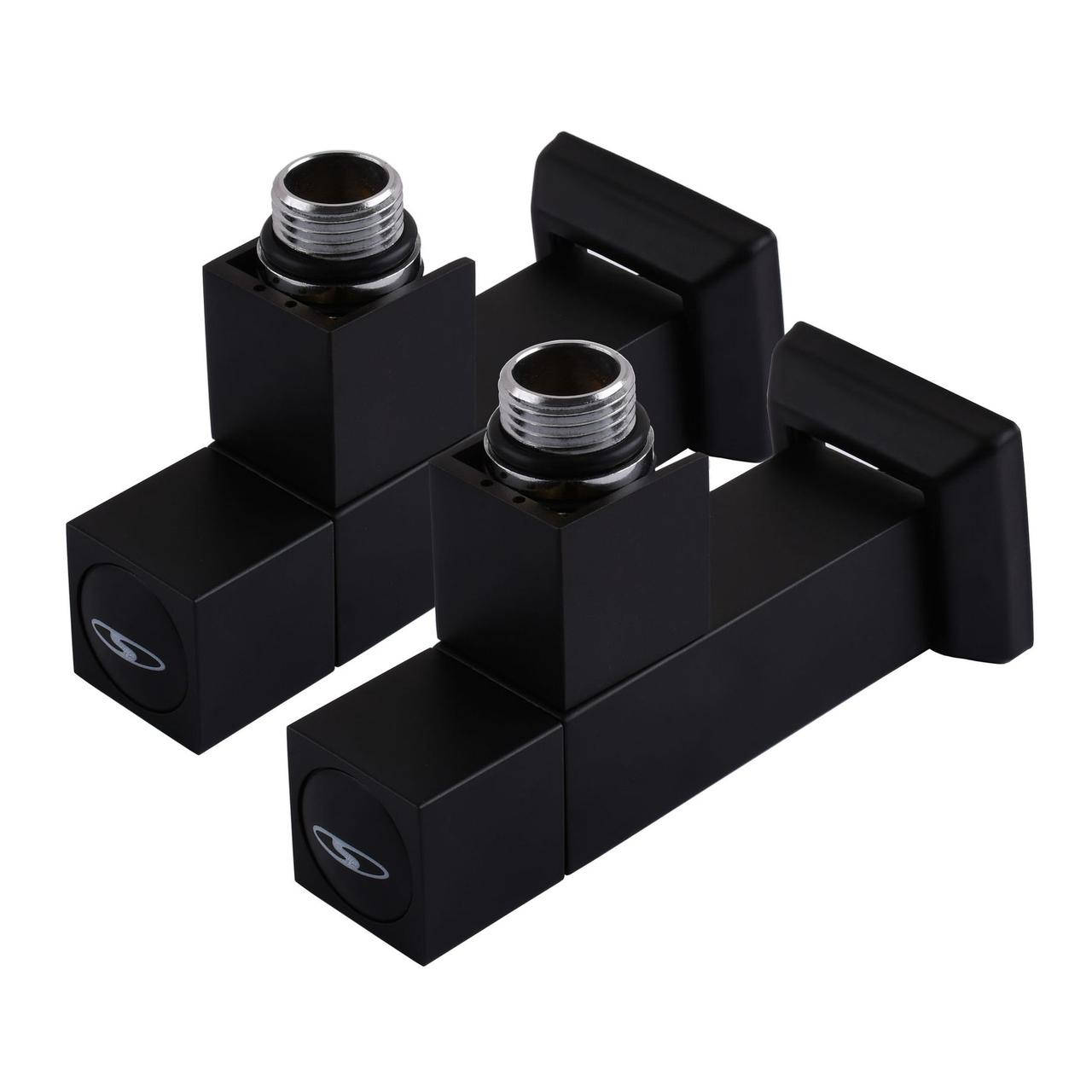 

Набір Кран напівоборотний кутовий з американкою SOLOMON LUX 1/2" CUBE BLACK 8888 (2шт.), Черный