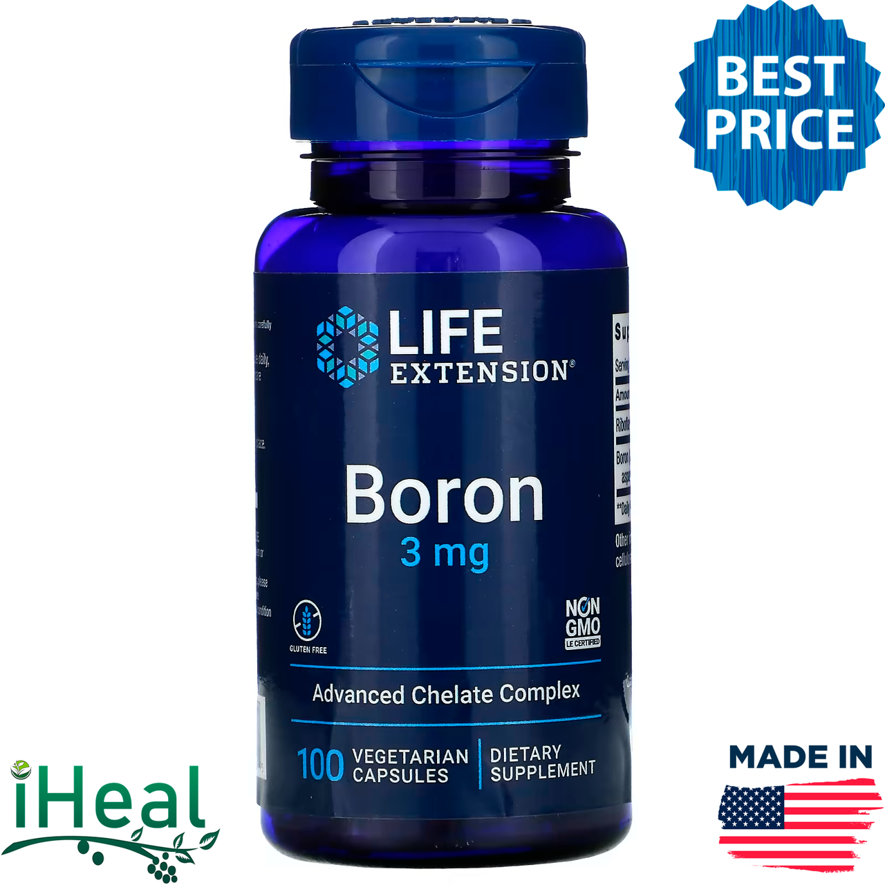 

Life Extension, бор, 3 мг, 100 вегетарианских капсул