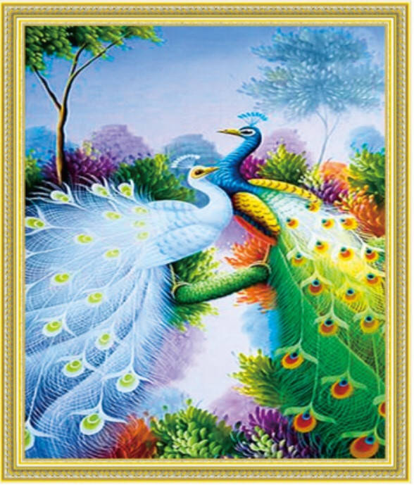

65*50см Влюблённые павлины, алмазная живопись, полная выкладка