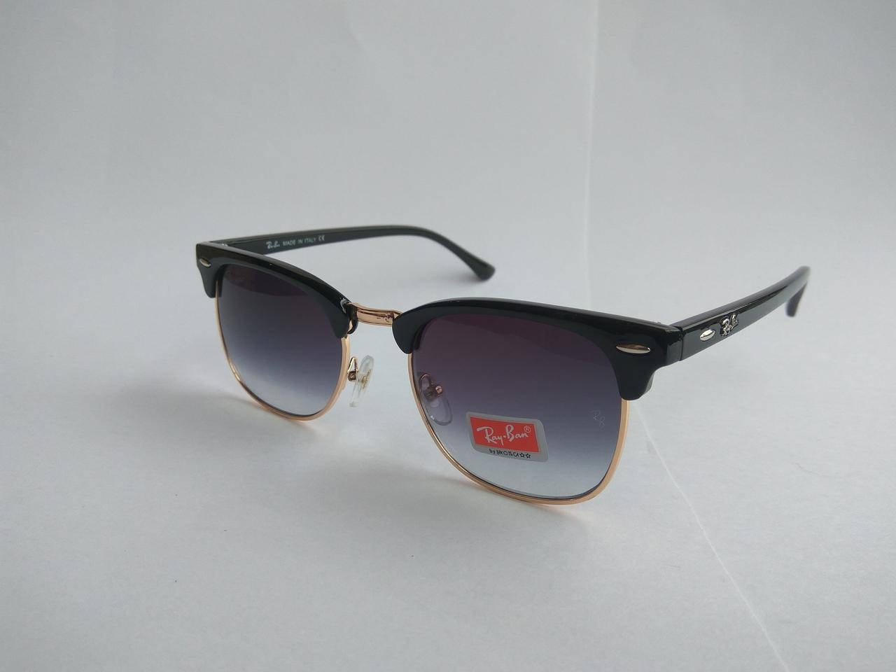 

Солнцезащитные очки Ray Ban Clubmaster (линзы стекло) черные, Черный