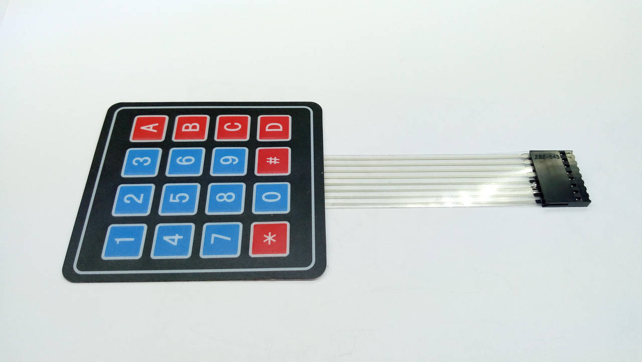 

Клавиатура для Arduino, мембранная, 4х4 матрица.