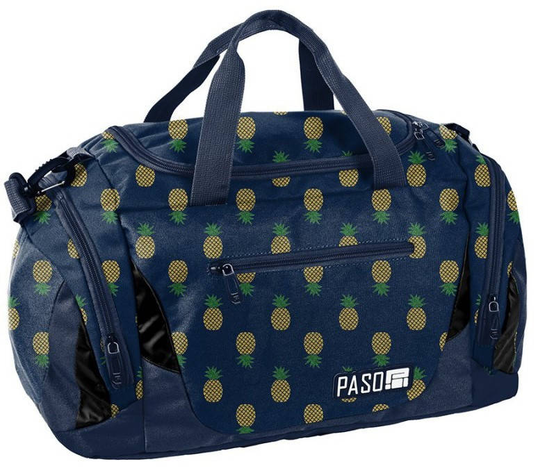 

Женская спортивная сумка синяя с ананасами 27L Paso, Разные цвета