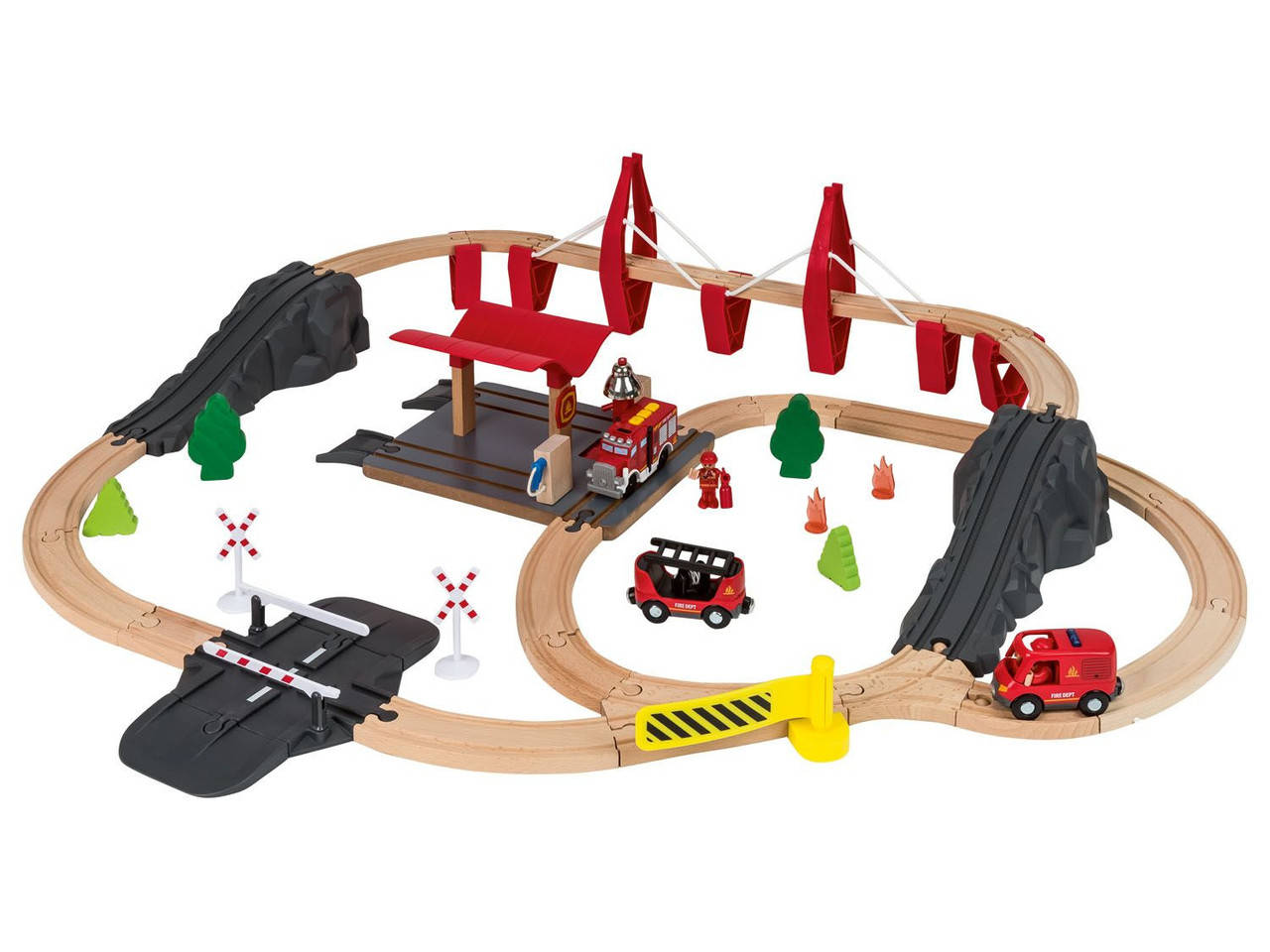 

Деревянная железная дорога Playtive Firetrain 57 эл.