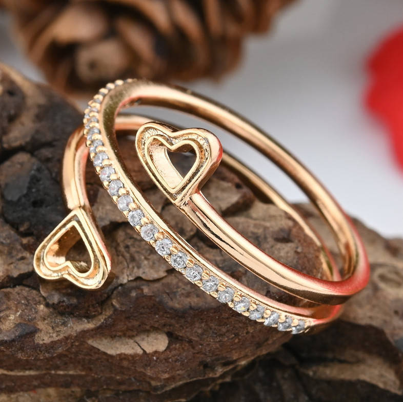 

Кольцо Xuping 15200 ширина 14 мм белые фианиты позолота 18К размер 20