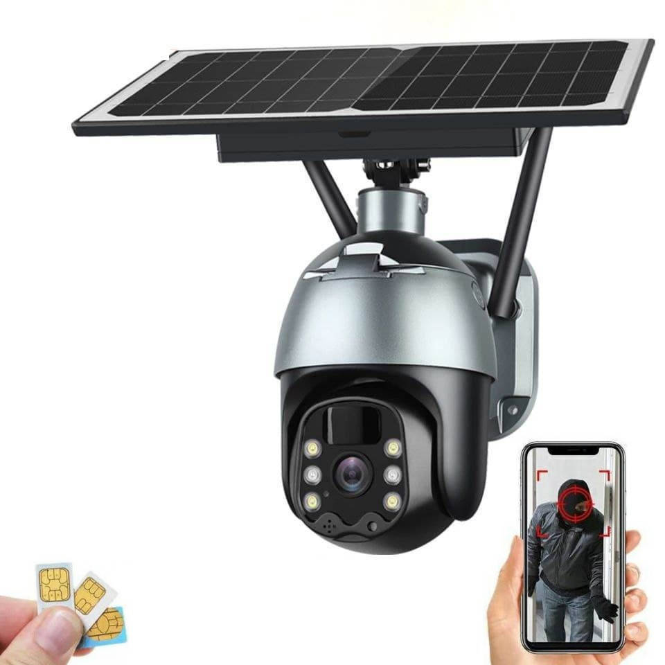 

Солнечная поворотная 4G IP камера CHAMOUS-Q5-1080P-BL-4G solar с динамиком и микрофоном. i-cam+