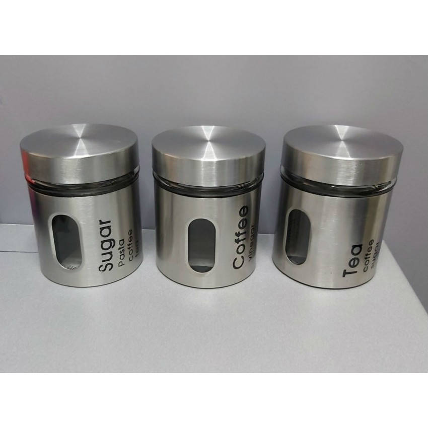 

Набор банок для сыпучих продуктов 320 мл Coffee Tea Sugar S&T 7028-02