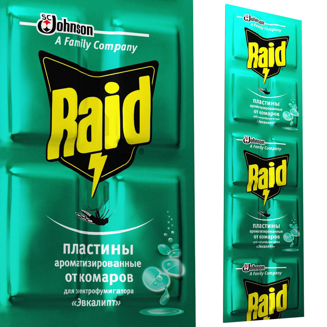 

Пластины от комаров RAID 10шт/уп с ароматом эвкалипта