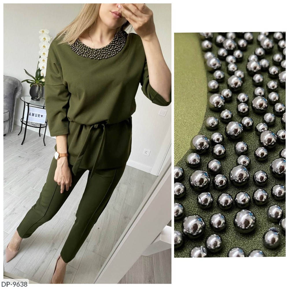 

Костюм с камнями креп дайвинг отличная модель