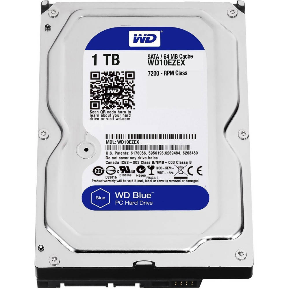 

Накопитель HDD SATA 1.0TB WD Blue 7200rpm 64MB (WD10EZEX)