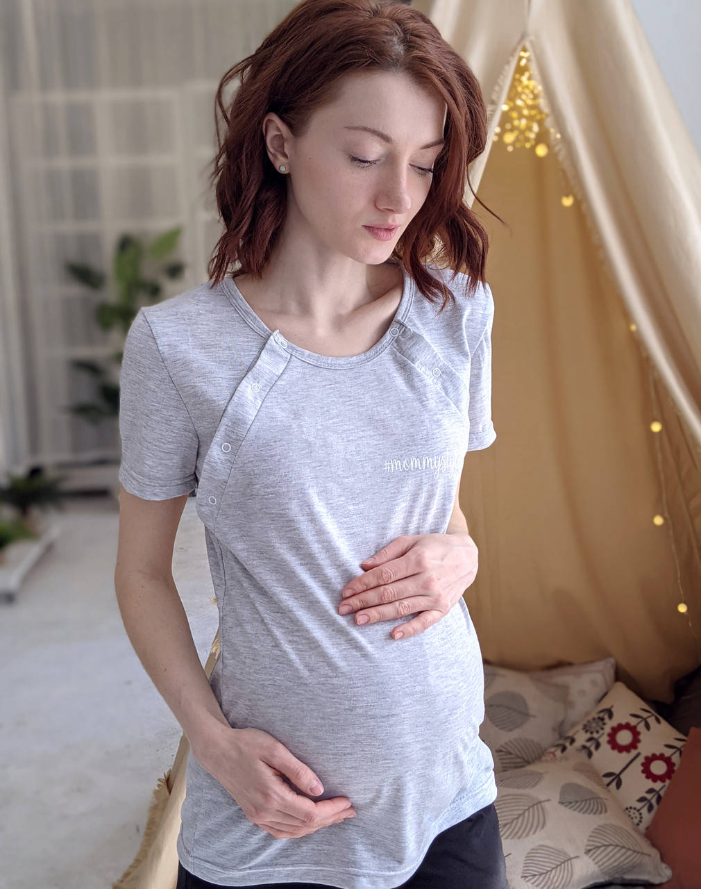 

Футболка для кормления #MOMMYSTYLE (серый) 54-56