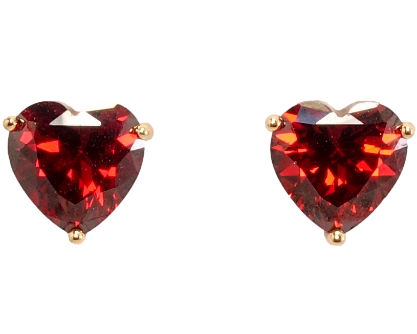 

Серьги Xuping Позолота 18K гвоздики "Кристальные красные сердечки"