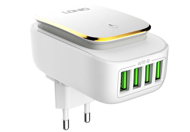 

Сетевой адаптер Ldnio A4405 |4USB, 4.4A| с подсветкой. Зарядное устройство Ldnio Touch Light A4405, Белый