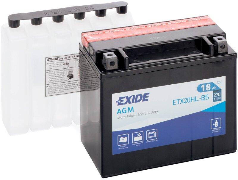 

Mото аккумулятор Exide 18 ah AGM ETX20HL-BS (сухозаряженный) 6