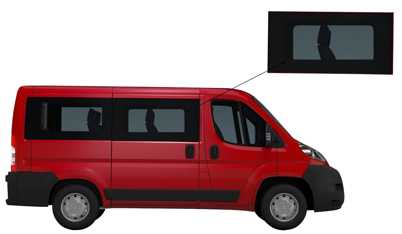 

Боковое стекло короткая база Peugeot Boxer 2007-2019 переднее правое