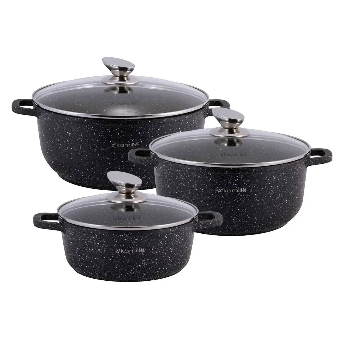 

Набор кухонной посуды Kamille KM-4430 (6 пр), Черный