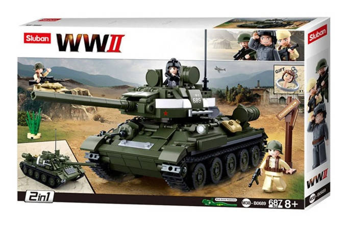 

Конструктор - "Танк T-34" - Sluban M38-B0689 - 687 деталей